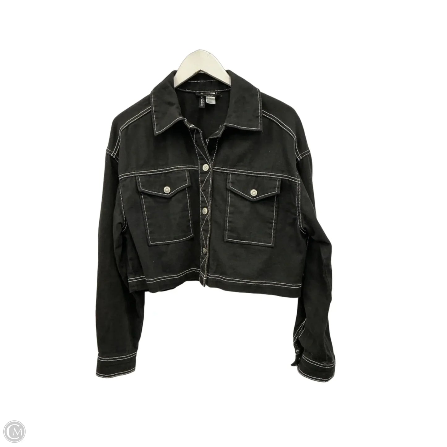 Jacket Denim By Divided In Black Denim, Size: S