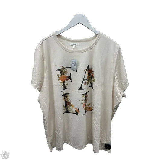 Top Short Sleeve By Maurices In Cream, Size: 3x