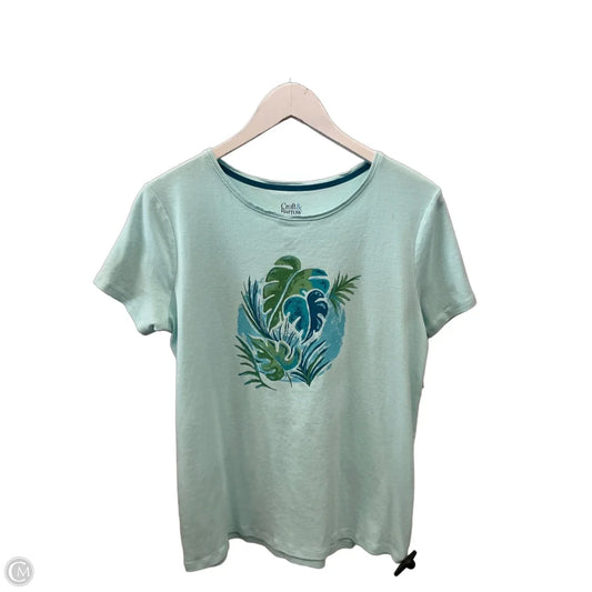 Top Short Sleeve By Croft And Barrow In Aqua, Size: M