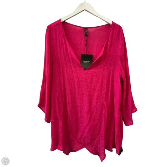 Top 3/4 Sleeve By Clothes Mentor In Pink, Size: L