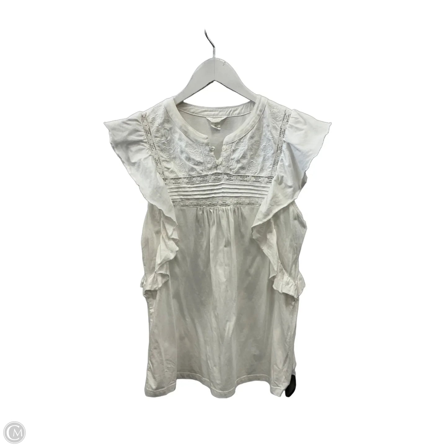 Top Short Sleeve By Caslon In White, Size: M