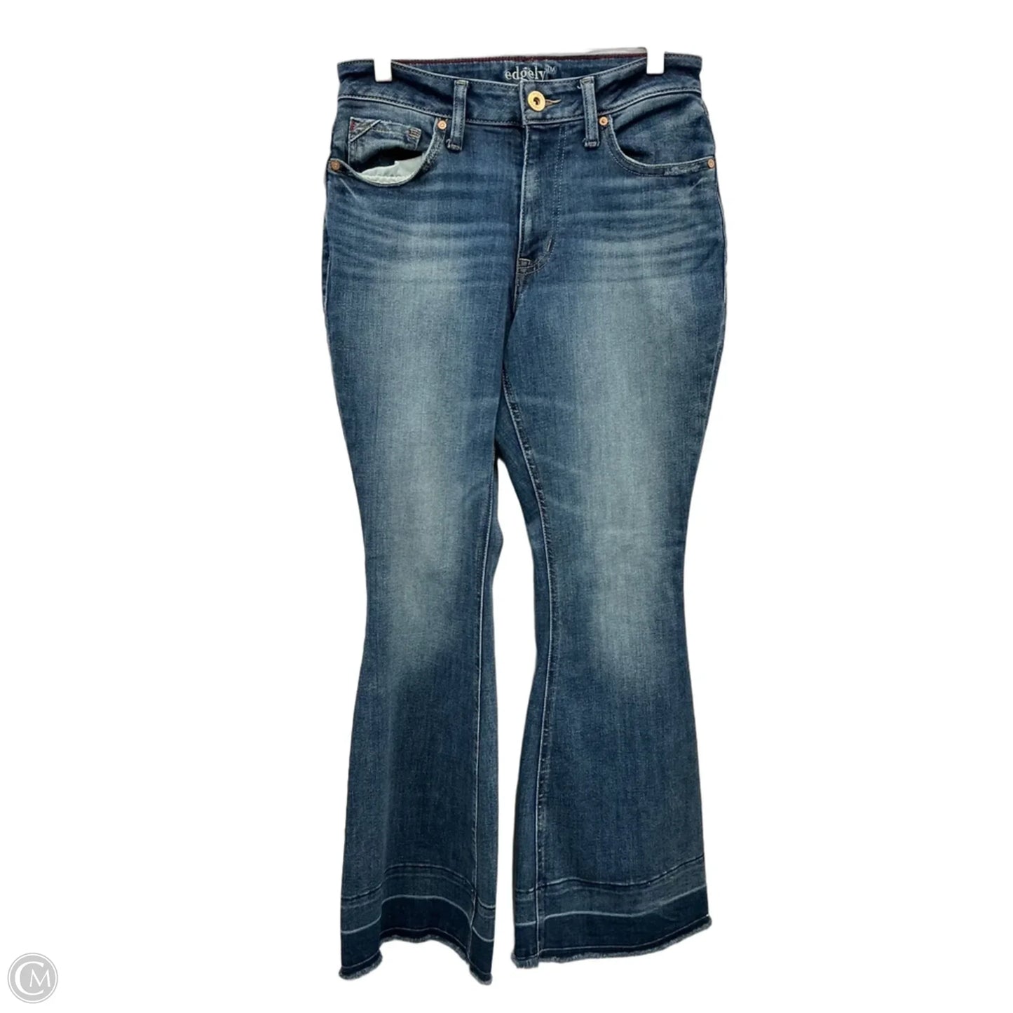 Jeans Flared By Edgely In Blue Denim, Size: 8