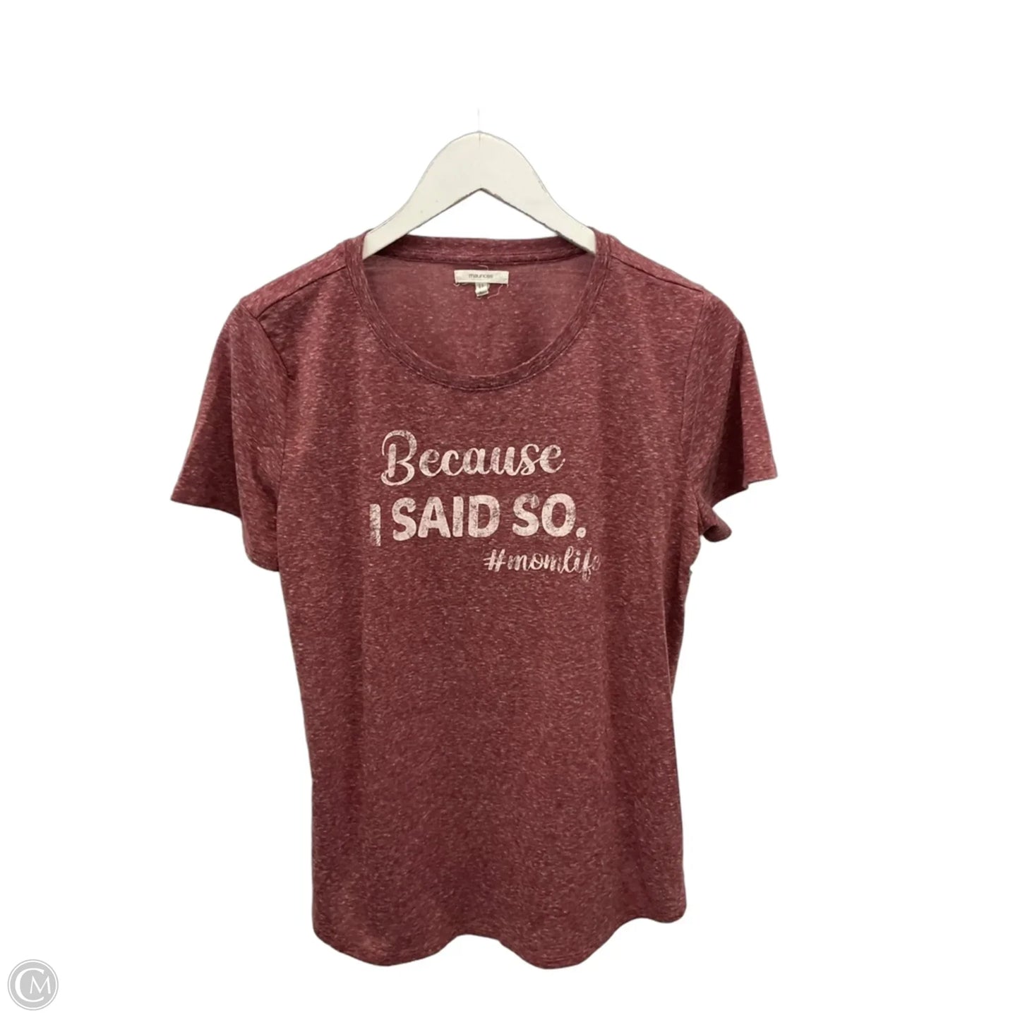 Top Short Sleeve By Maurices In Maroon, Size: L