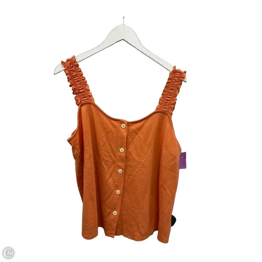 Top Sleeveless By Ana In Orange, Size: Xl