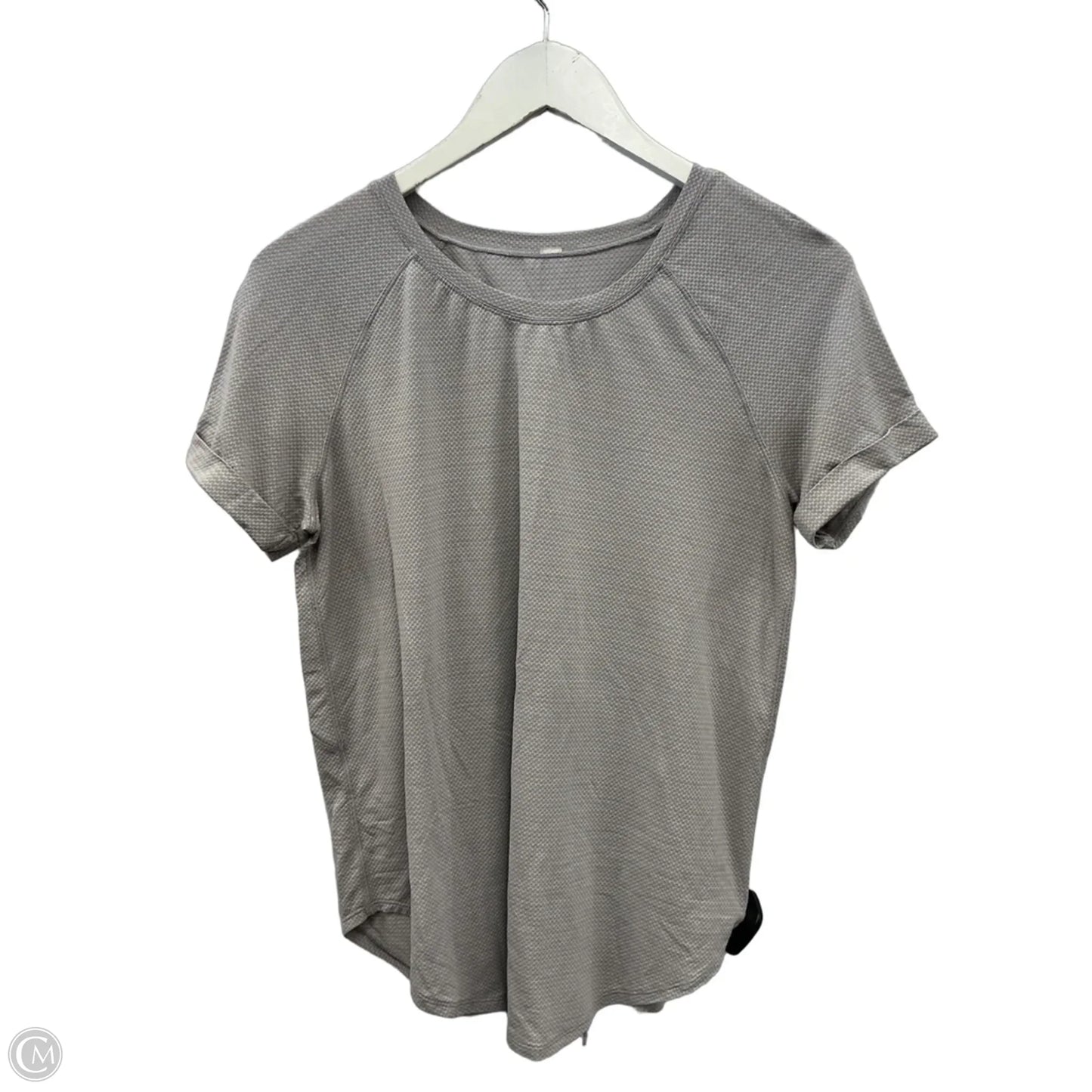 Athletic Top Short Sleeve By Lululemon In Grey, Size: S