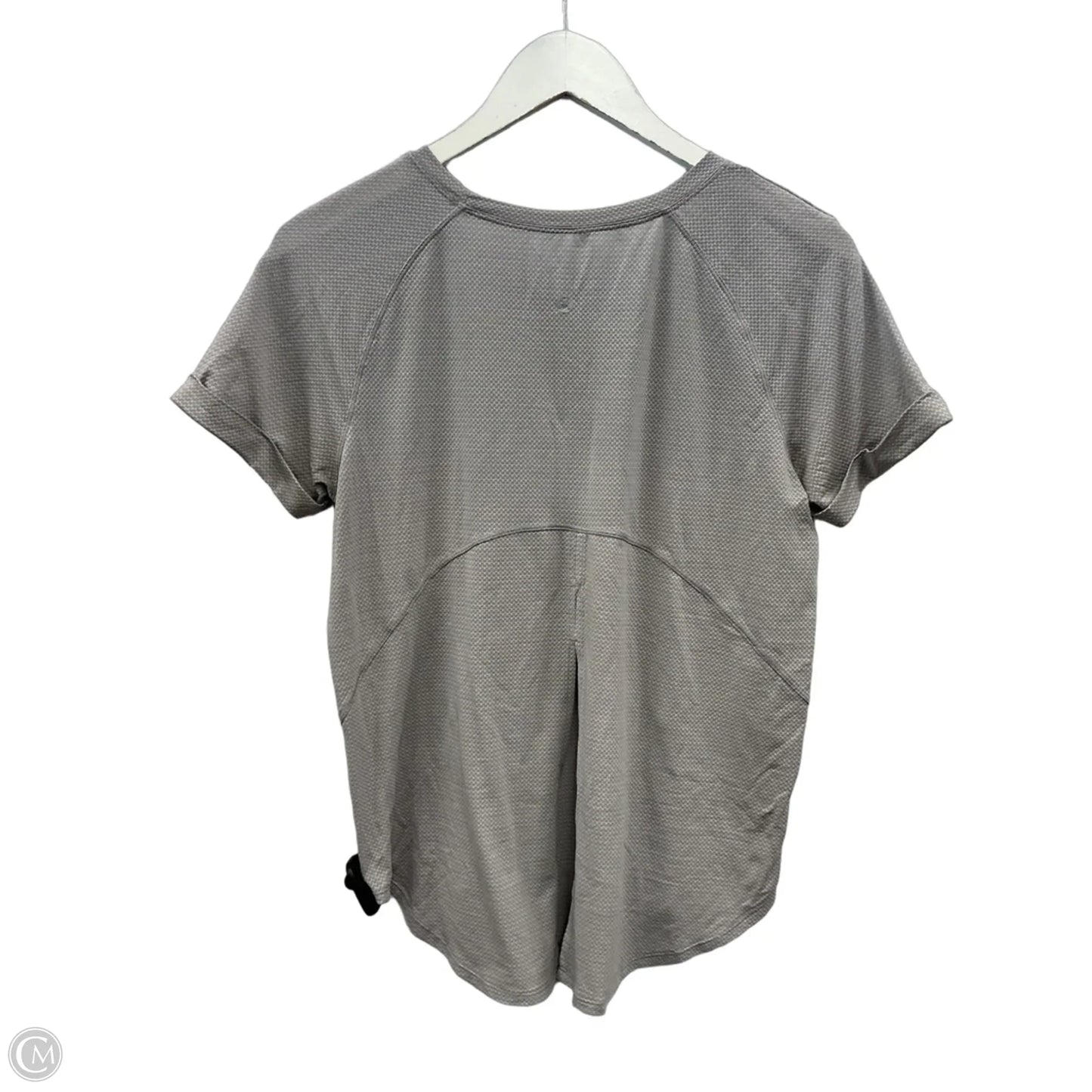 Athletic Top Short Sleeve By Lululemon In Grey, Size: S