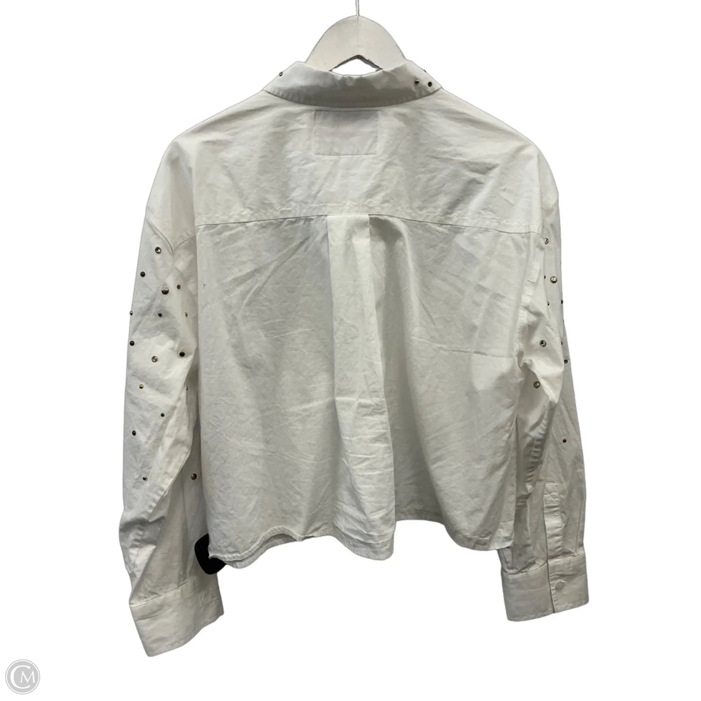 Top Long Sleeve Designer By Karl Lagerfeld In White, Size: L