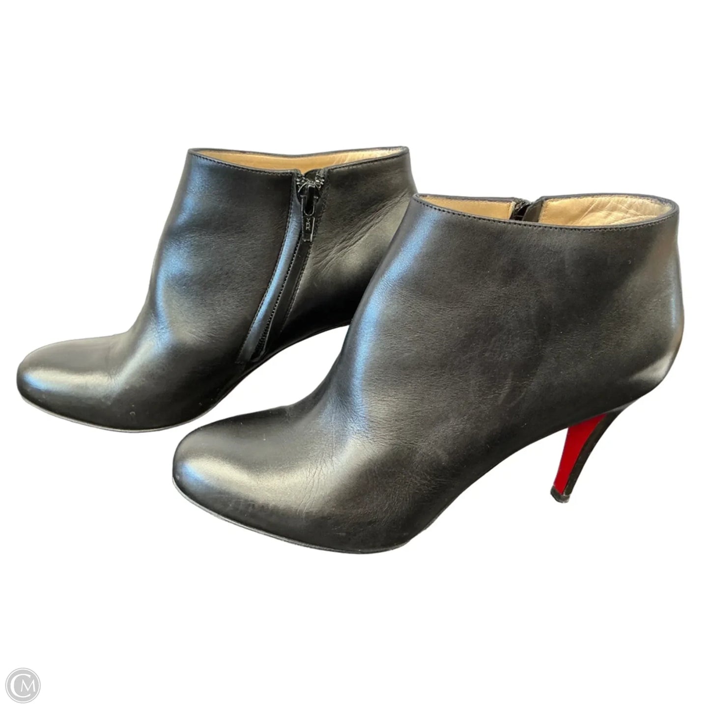 Boots Luxury Designer By Christian Louboutin In Black, Size: 8.5