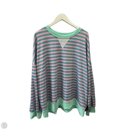 Top Long Sleeve By Haptics In Blue & Pink, Size: 2x