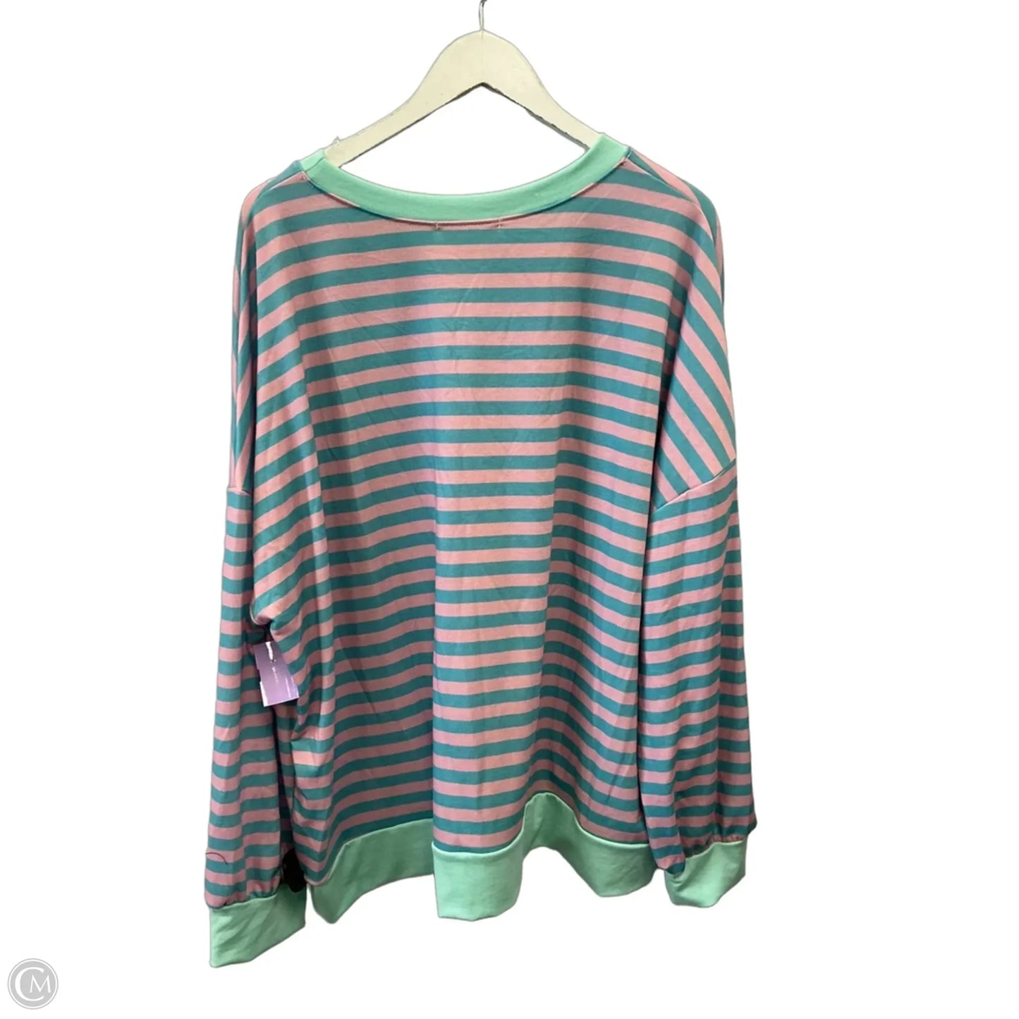 Top Long Sleeve By Haptics In Blue & Pink, Size: 2x