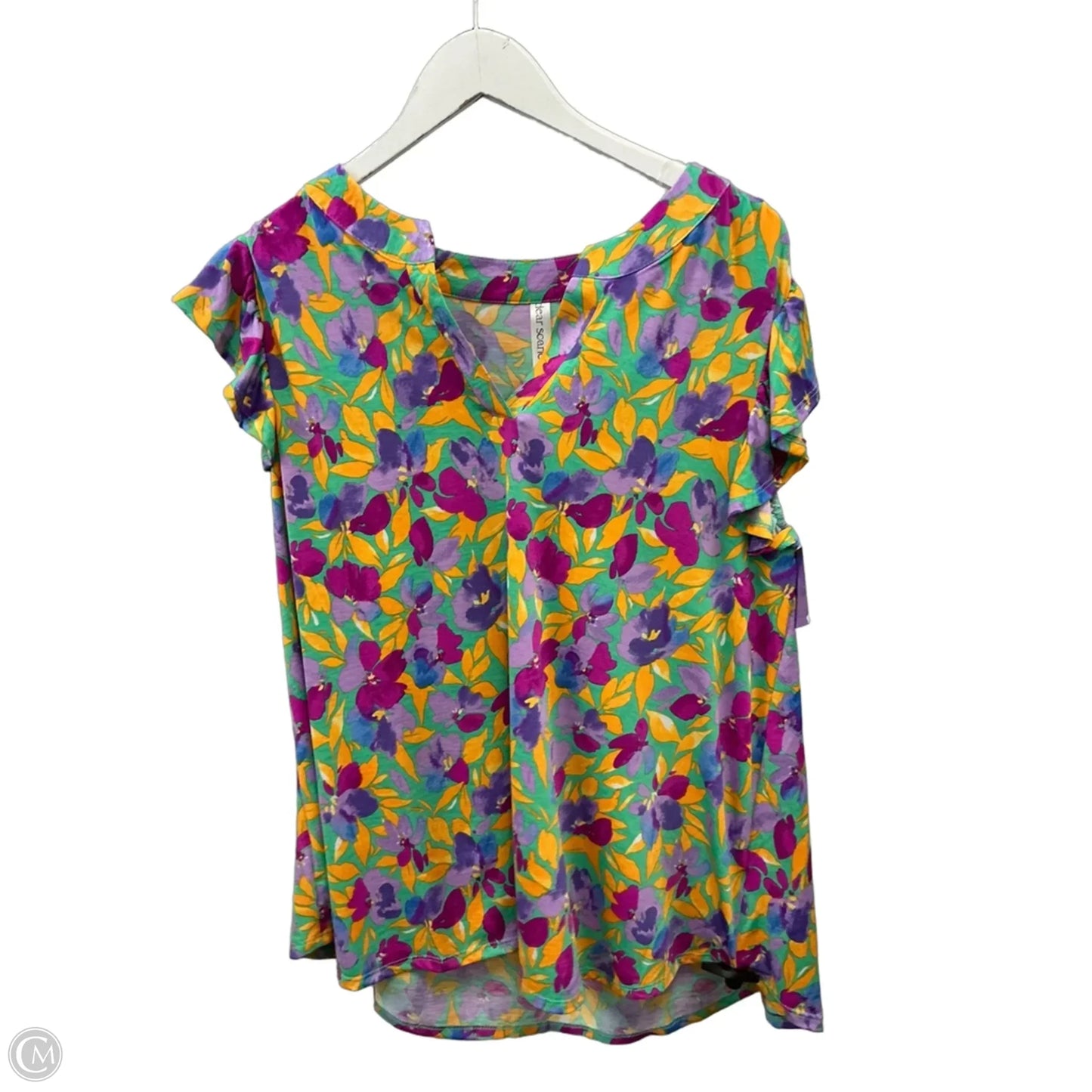 Top Short Sleeve By Dear Scarlett In Purple, Size: 2x