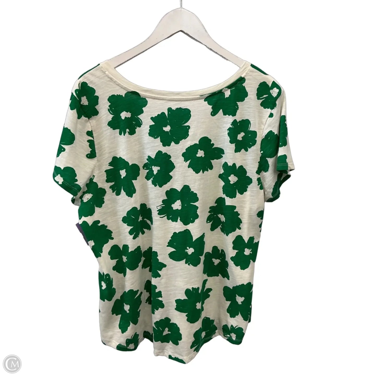 Top Short Sleeve By Sonoma In Green & White, Size: Xxl