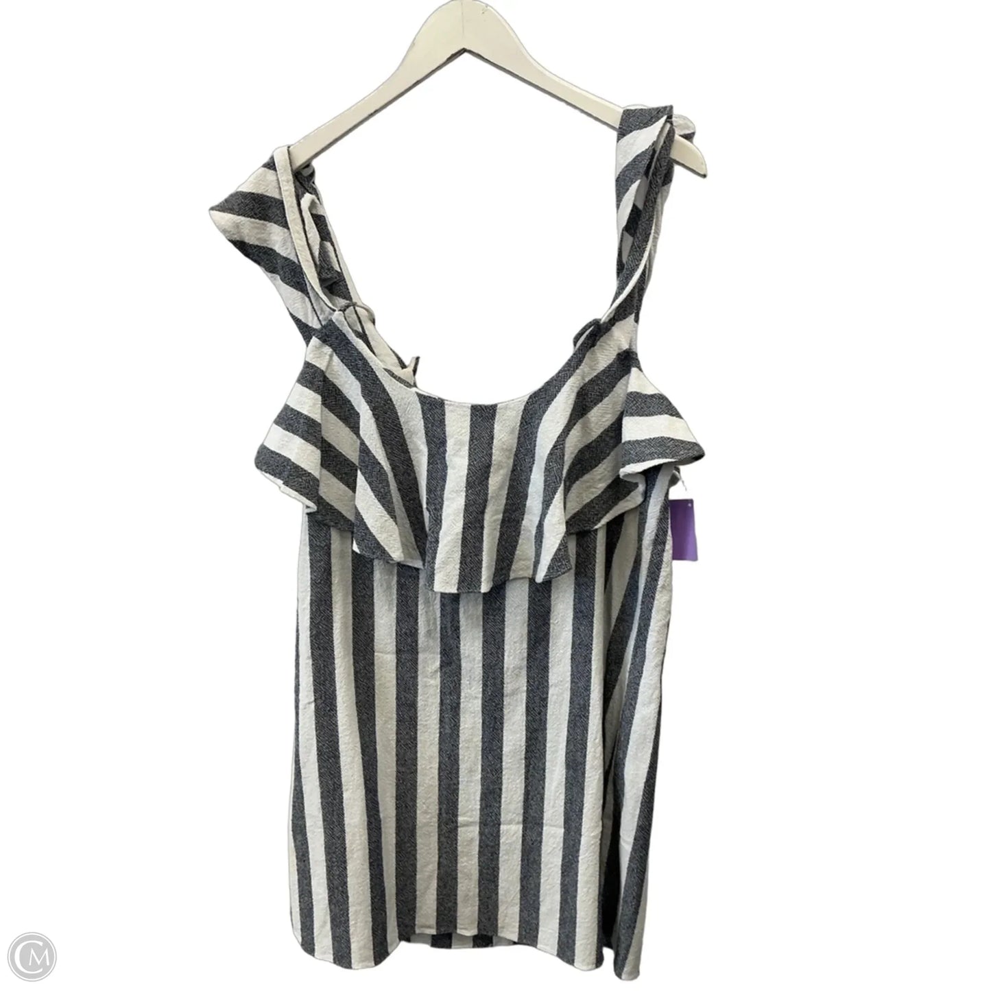 Top Short Sleeve Designer By Misa In Blue & White, Size: L