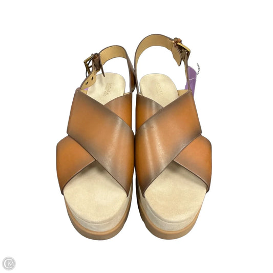 Sandals Heels Platform By Michael By Michael Kors In Tan, Size: 11