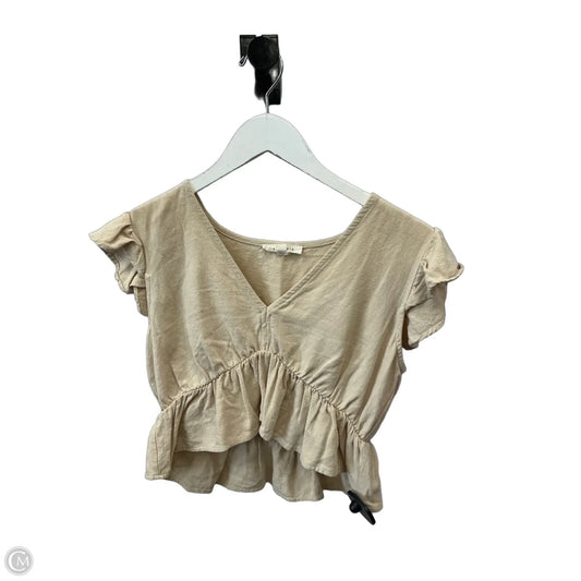 Top Short Sleeve By La Hearts In Tan, Size: M