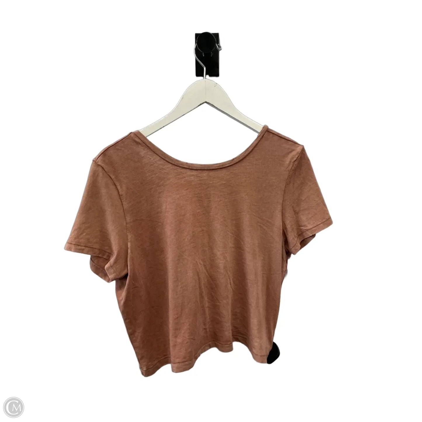 Top Short Sleeve By Aerie In Tan, Size: L