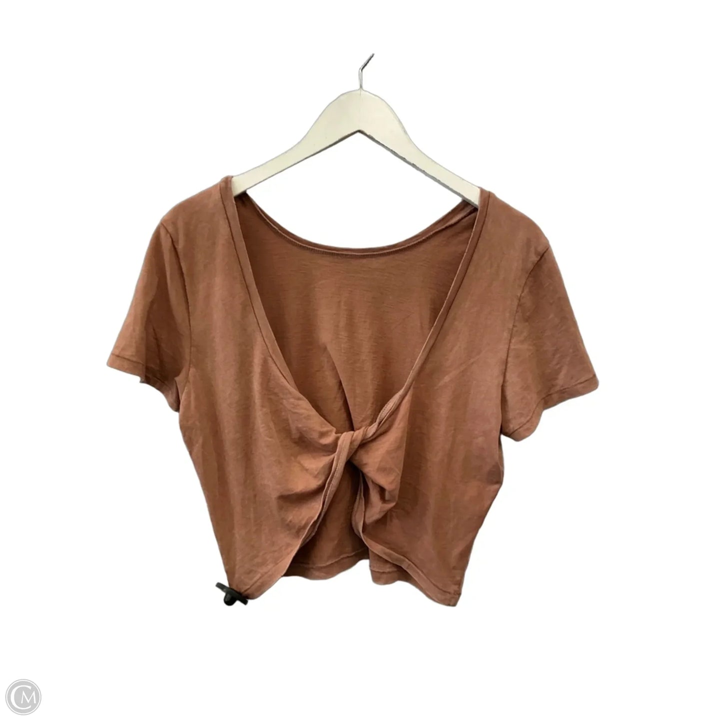 Top Short Sleeve By Aerie In Tan, Size: L