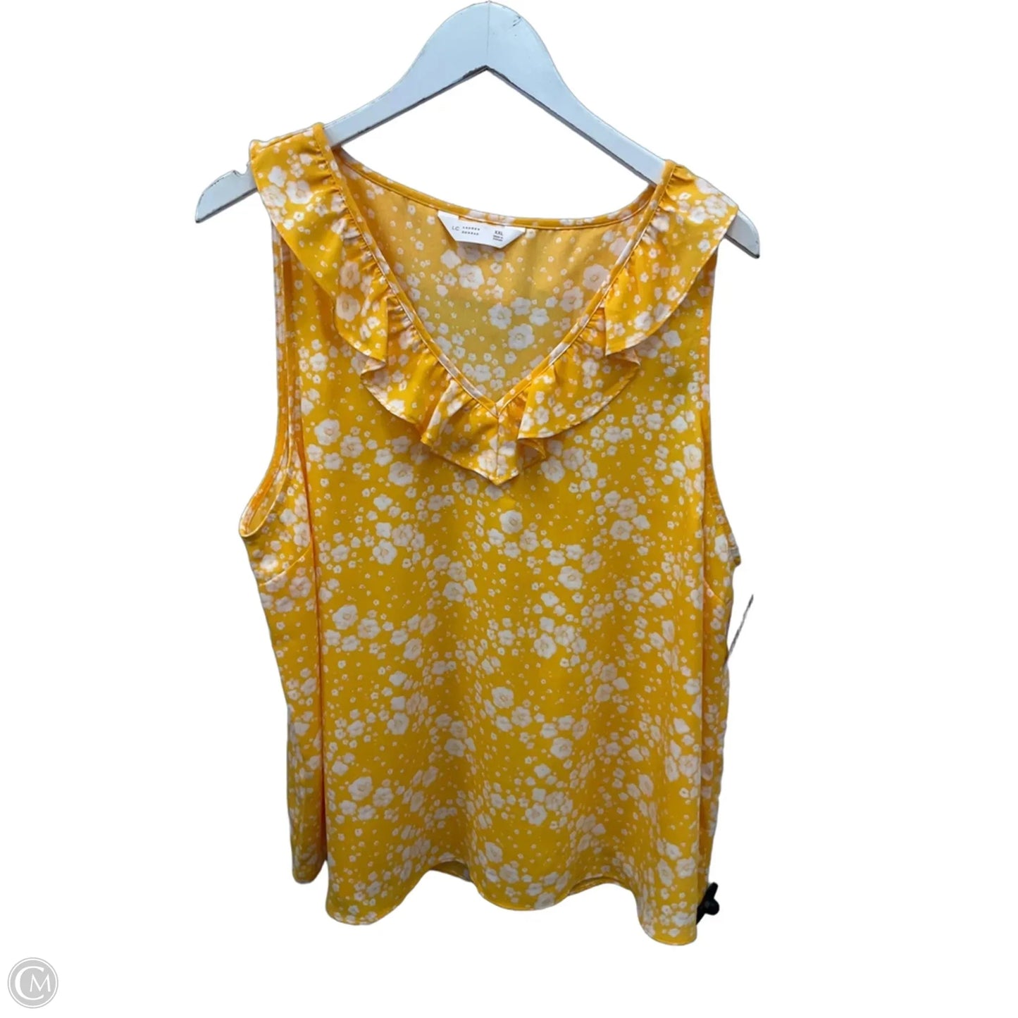 Top Sleeveless By Lc Lauren Conrad In Yellow, Size: Xxl