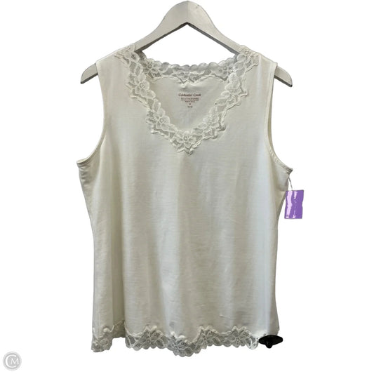 Top Sleeveless By Coldwater Creek In White, Size: M
