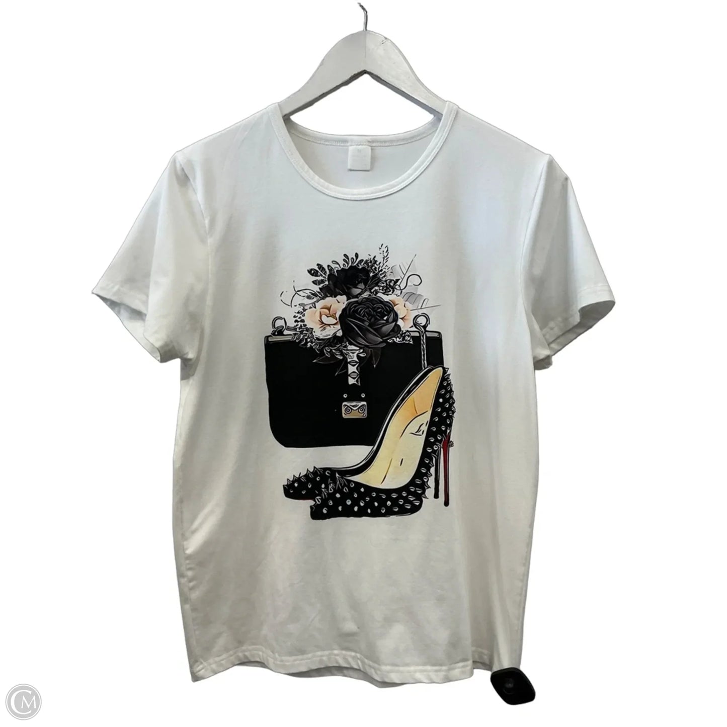 Top Short Sleeve By Clothes Mentor In White, Size: M