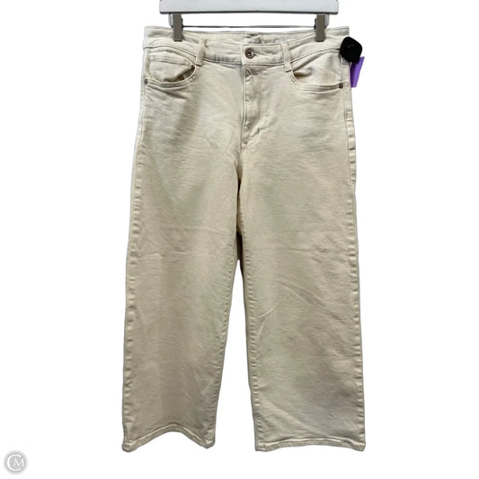 Jeans Cropped By J. Jill In Cream Denim, Size: 12