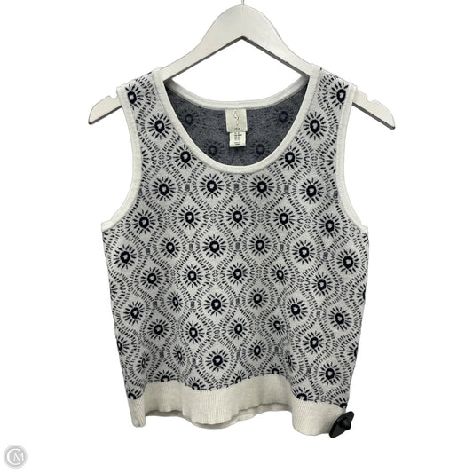 Top Sleeveless By Joie In Black & White, Size: M