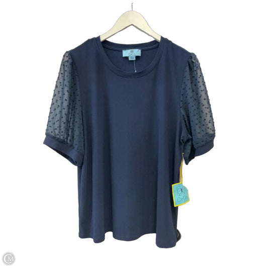 Top Short Sleeve By Cece In Navy, Size: Xl