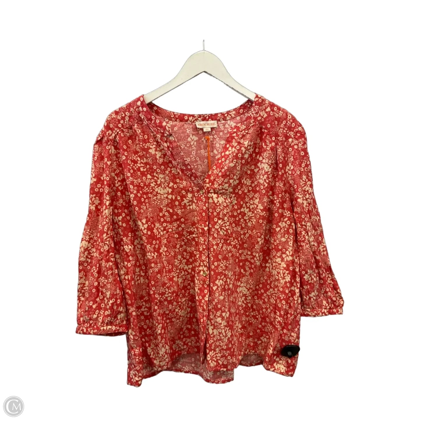 Top Long Sleeve By Knox Rose In Coral, Size: Xl