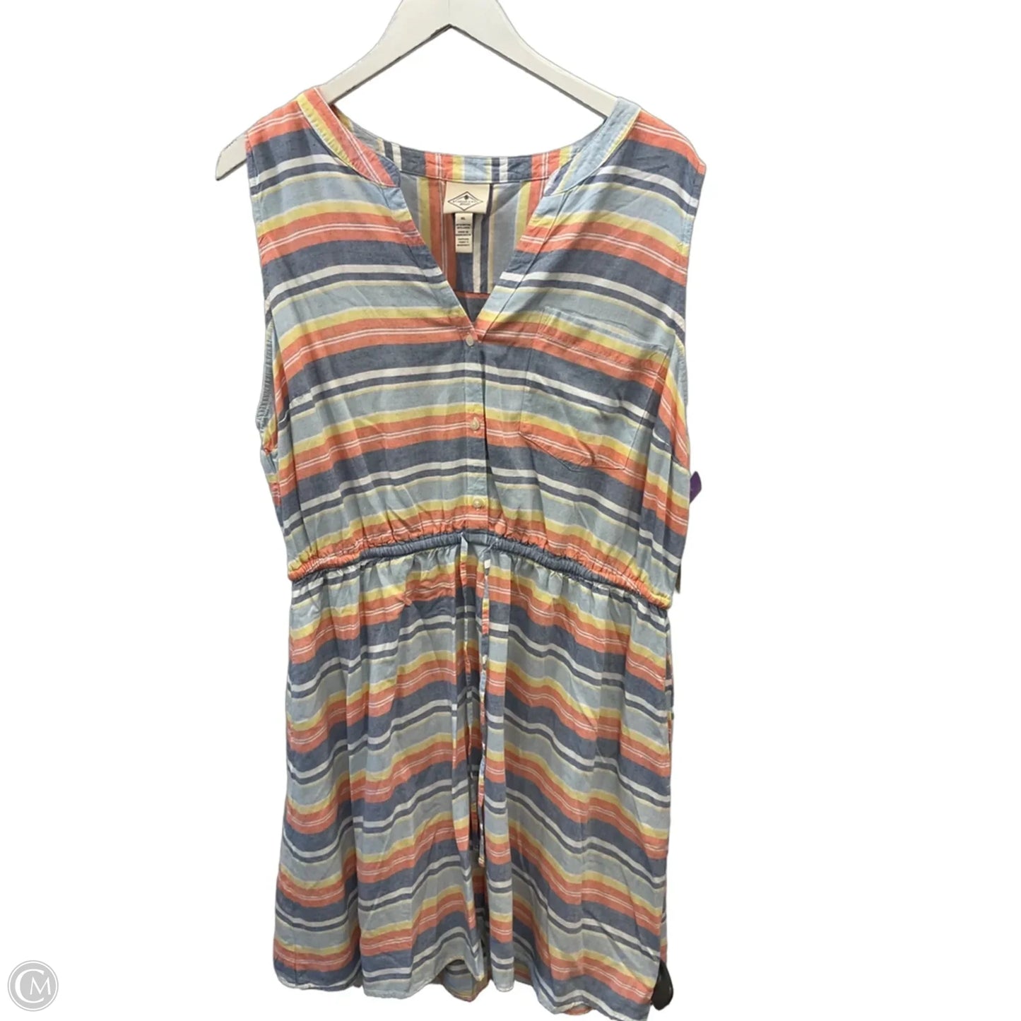 Dress Casual Midi By St Johns Bay In Blue & Orange, Size: Xl