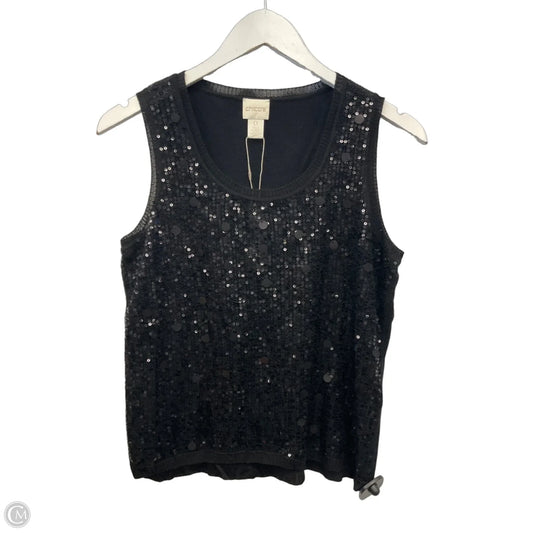 Top Sleeveless By Chicos In Black, Size: S