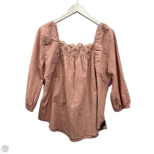 Top 3/4 Sleeve By Davi & Dani In Mauve, Size: M