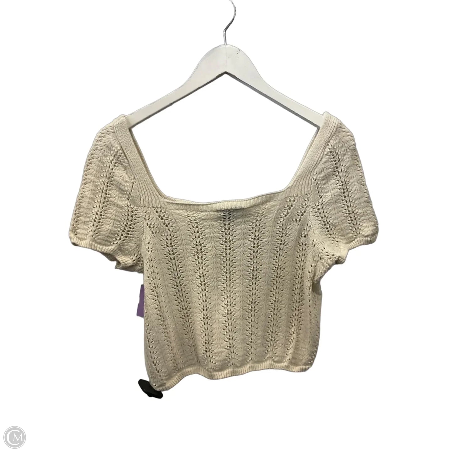 Top Short Sleeve By Freshman In Cream, Size: L