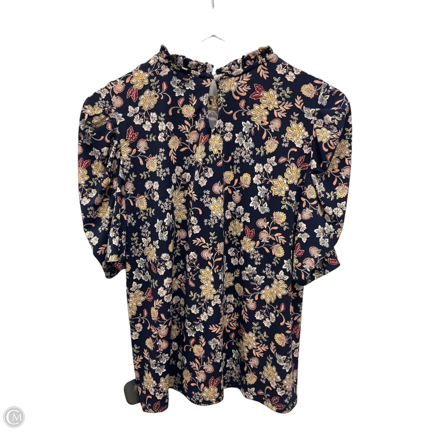 Top Short Sleeve By Cece In Navy, Size: M