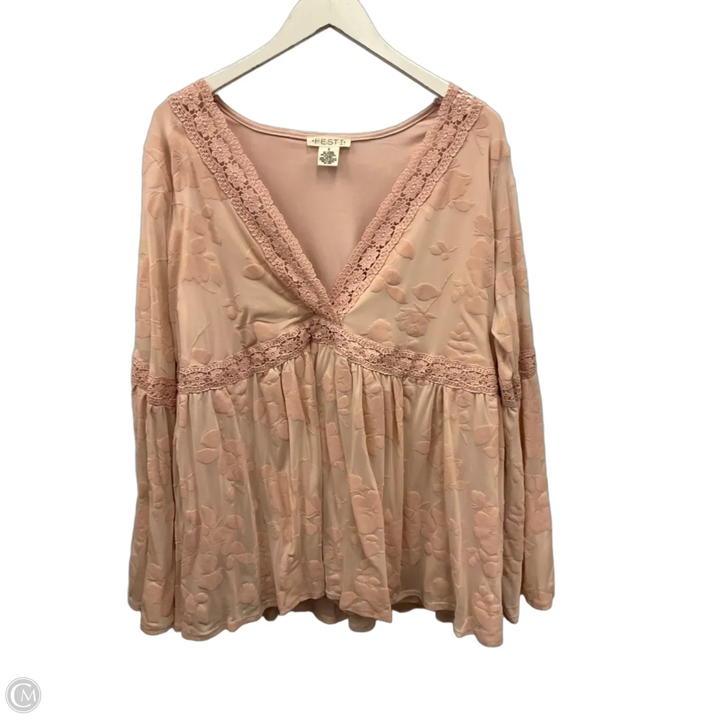 Top Long Sleeve By Torrid In Pink, Size: L