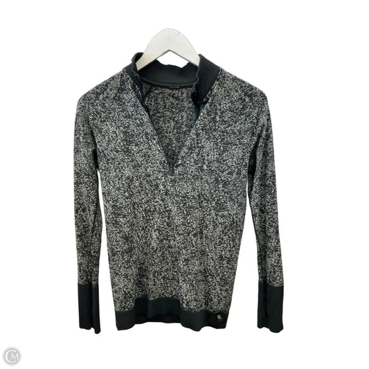 Athletic Top Long Sleeve Collar By Lululemon In Black, Size: S