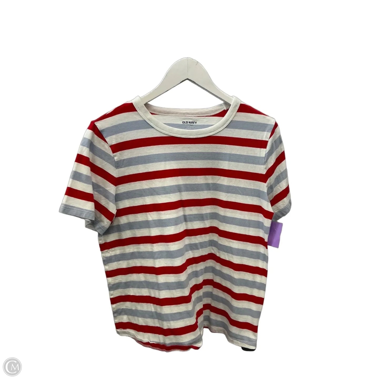Top Short Sleeve By Old Navy In Red & White, Size: M