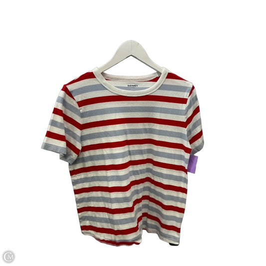 Top Short Sleeve By Old Navy In Red & White, Size: M