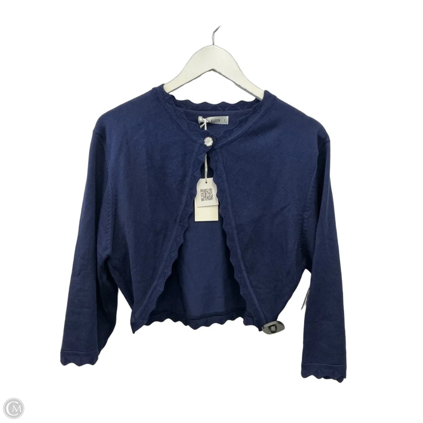 Sweater Cardigan By Grace Karin In Navy, Size: 2x