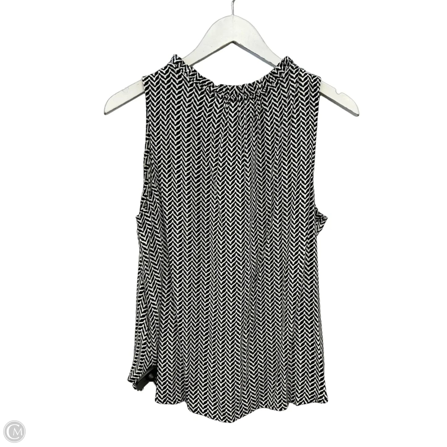 Top Sleeveless By Loft In Black & White, Size: Lp