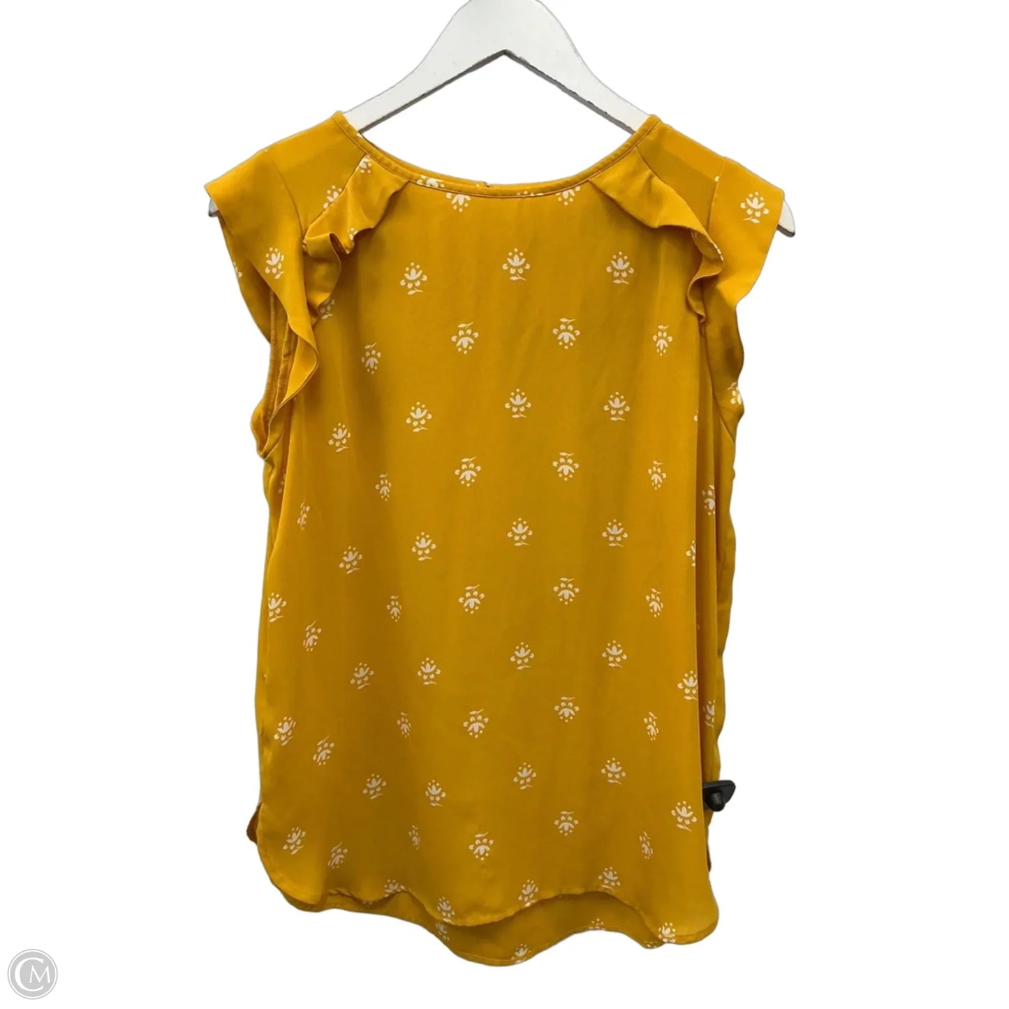 Top Short Sleeve By Loft In Gold, Size: S