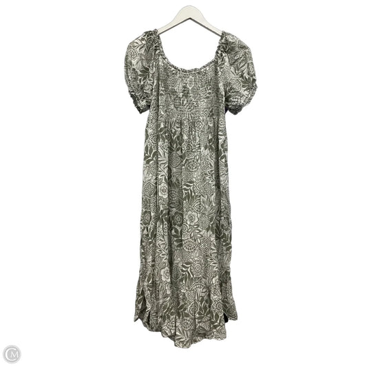 Dress Casual Midi By Clothes Mentor In Green & White, Size: M