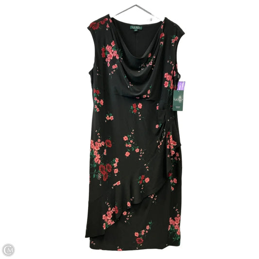 Dress Casual Midi By Lauren By Ralph Lauren In Black, Size: Xl
