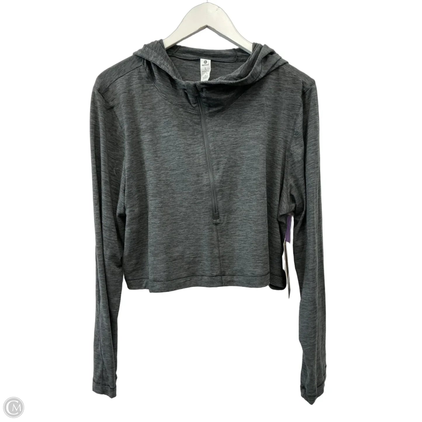 Athletic Top Long Sleeve Collar By 90 Degrees By Reflex In Grey, Size: L