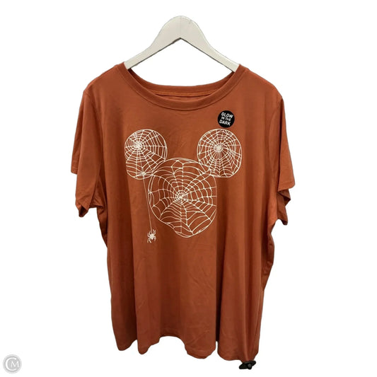 Top Short Sleeve By Disney In Orange, Size: 3x