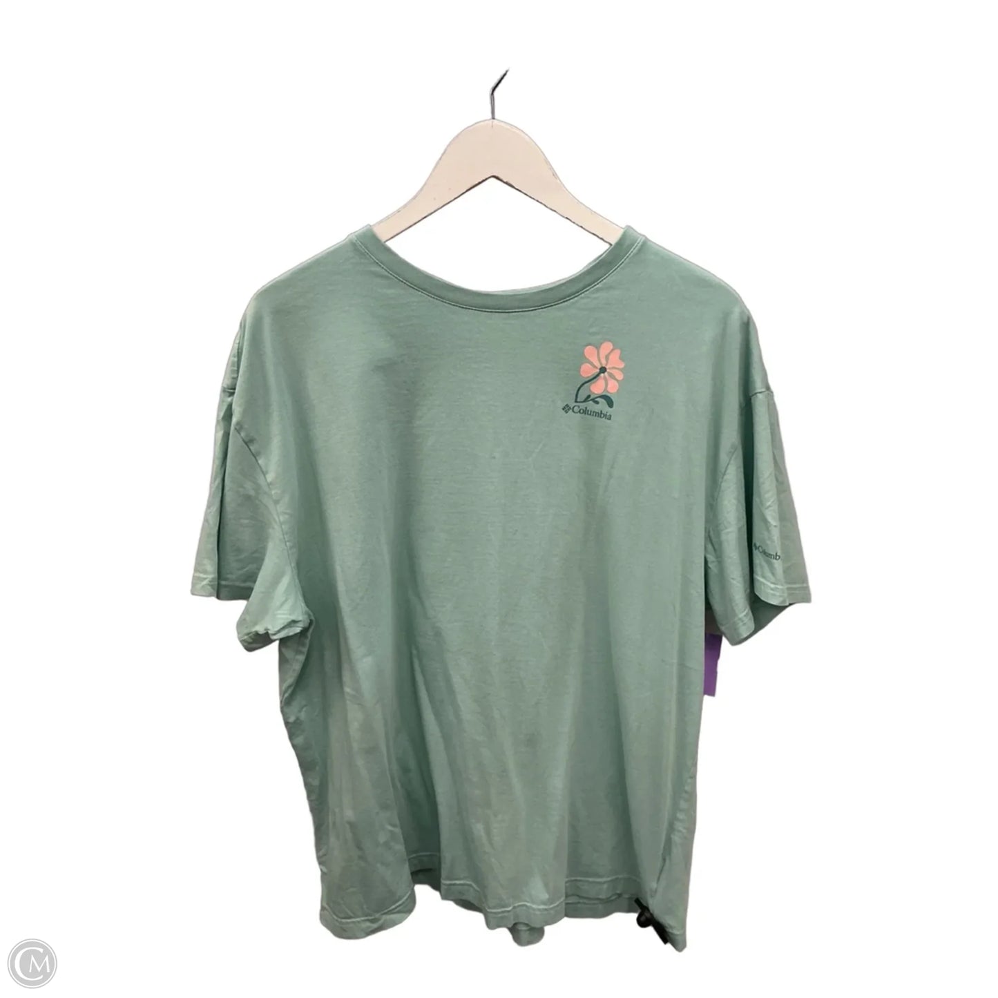 Top Short Sleeve By Columbia In Aqua, Size: L