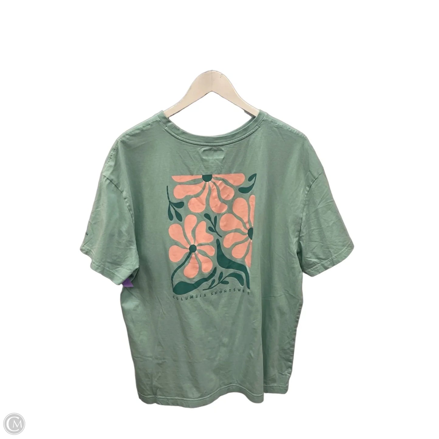 Top Short Sleeve By Columbia In Aqua, Size: L