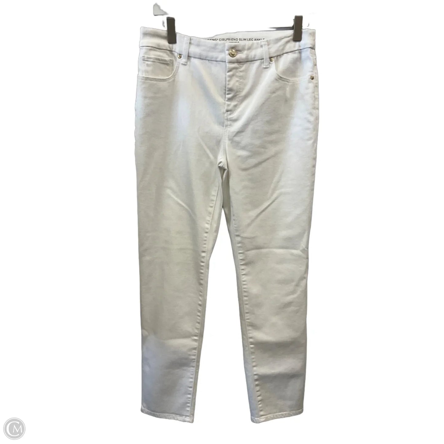Jeans Straight By Chicos In White Denim, Size: 4