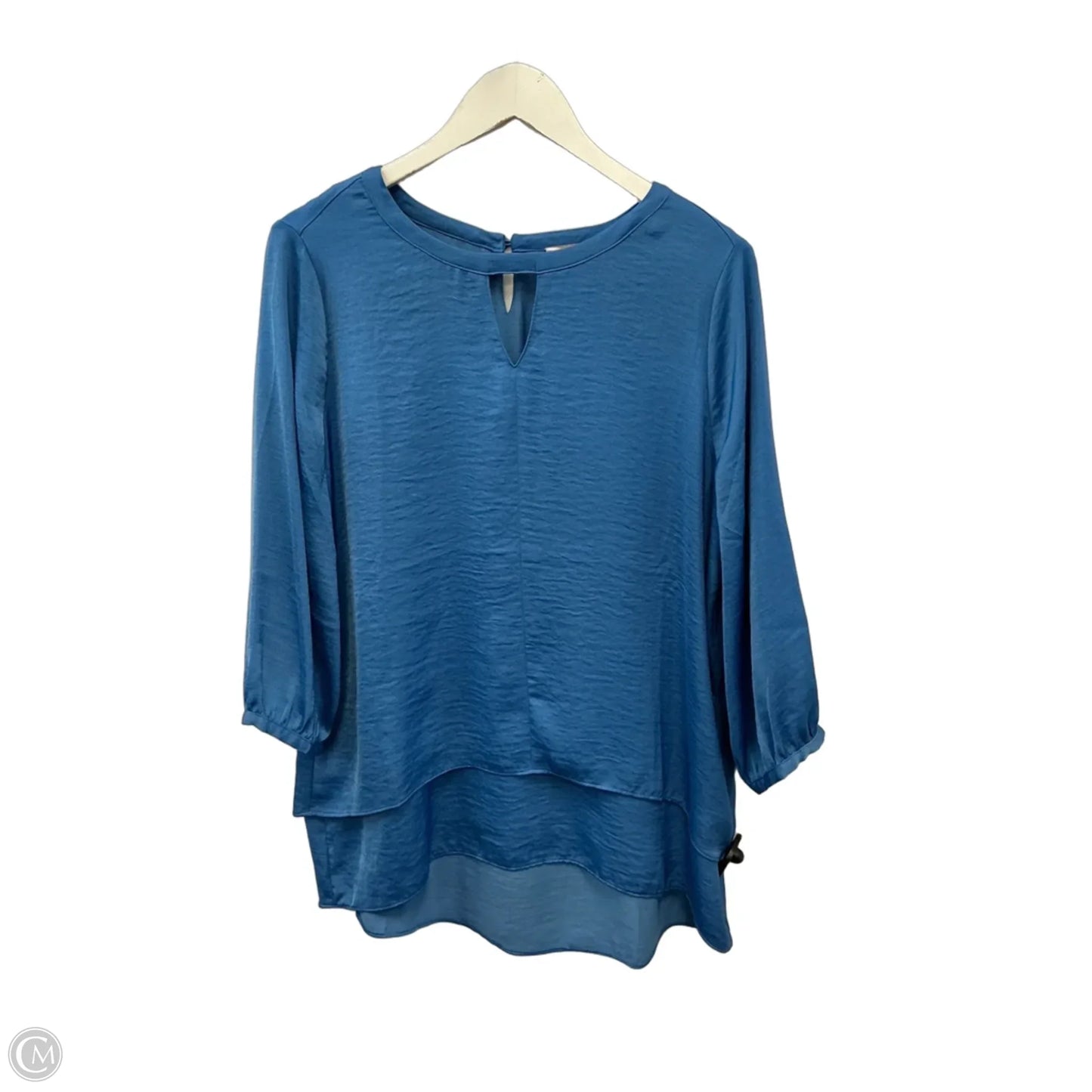 Top 3/4 Sleeve By Chicos In Blue, Size: M