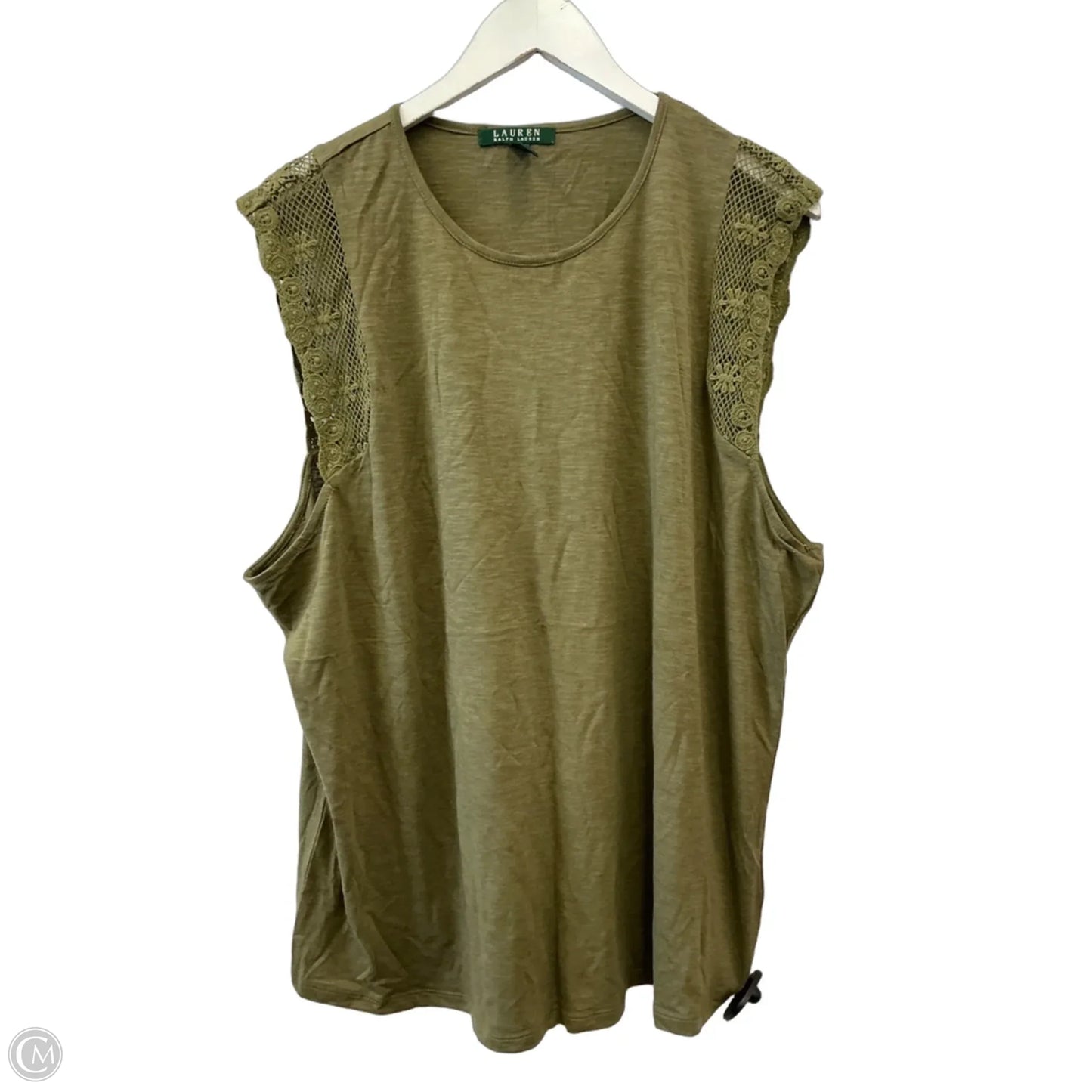 Top Short Sleeve By Lauren By Ralph Lauren In Green, Size: 1x
