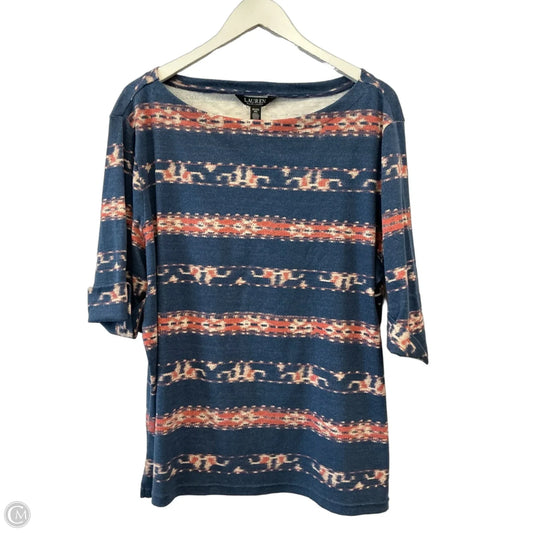 Top Short Sleeve By Lauren By Ralph Lauren In Blue, Size: 3x